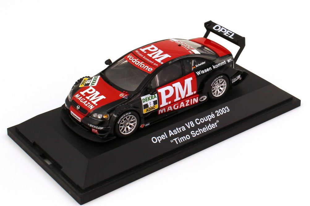 Foto 1:43 Opel Astra V8 Coupé DTM 2003 P.M. Magazin Nr.18, Timo Scheider Schuco 04886