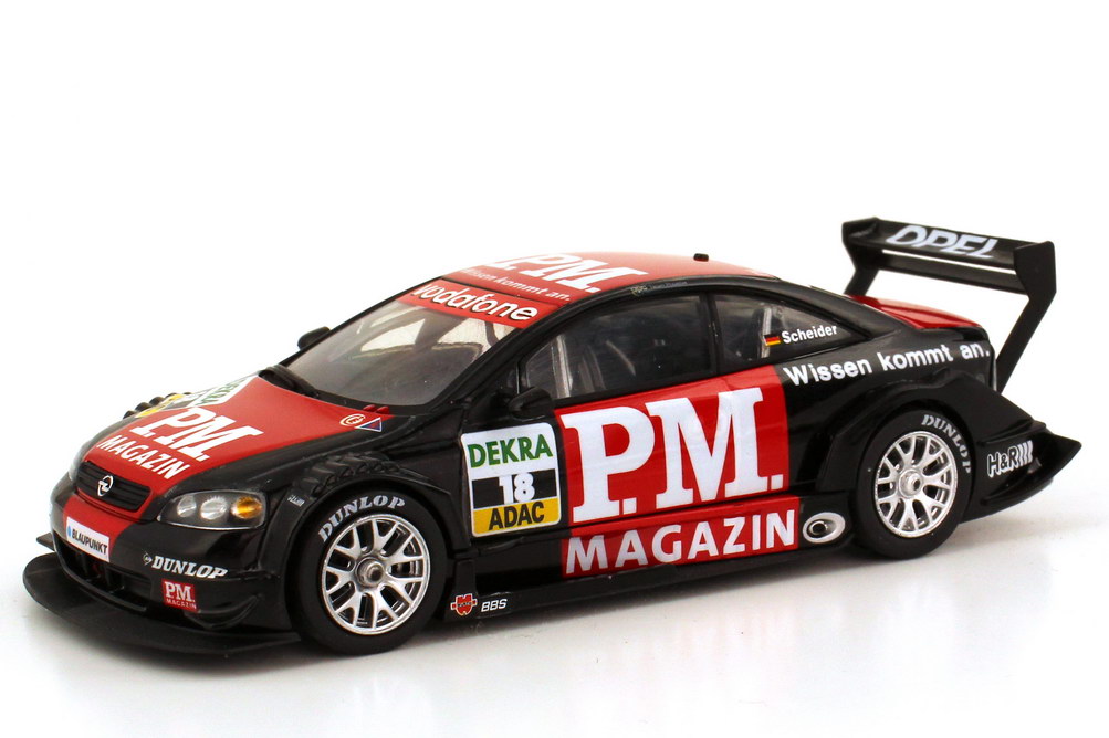 Foto 1:43 Opel Astra V8 Coupé DTM 2003 P.M. Magazin Nr.18, Timo Scheider Schuco 04886
