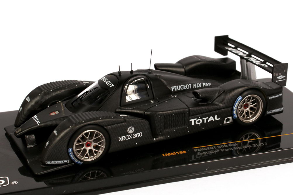 Foto 1:43 Peugeot 908 HDi FAP Test Car Paul Ricard 2007 mattschwarz Ixo LMM102