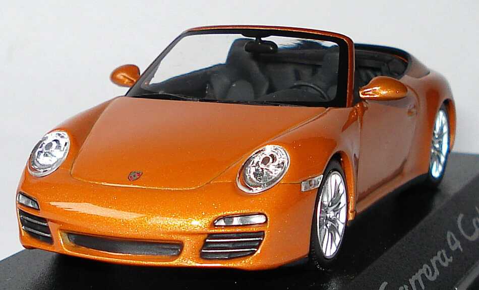 Foto 1:43 Porsche 911 Carrera 4 Cabrio (997, Modell 2009) nordischgold-met. Werbemodell Minichamps WAP02001618