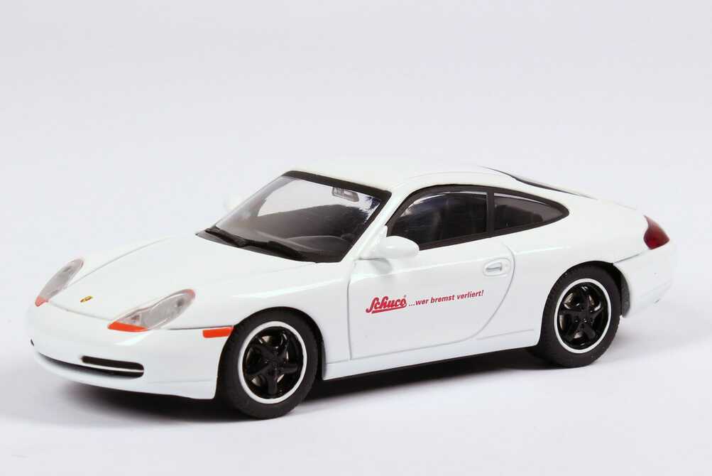 Foto 1:43 Porsche 911 Carrera (996) weiß Schuco... wer bremst verliert! Schuco