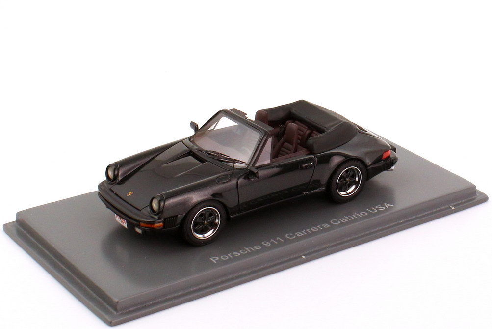 Foto 1:43 Porsche 911 Carrera Cabrio US-Version schwarz-met. NEO Scale Models 43250