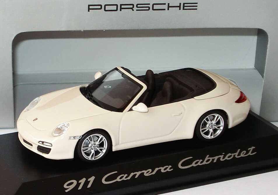 Foto 1:43 Porsche 911 Carrera Cabriolet (997, Modell 2009) cremeweiß Werbemodell Minichamps WAP02001118