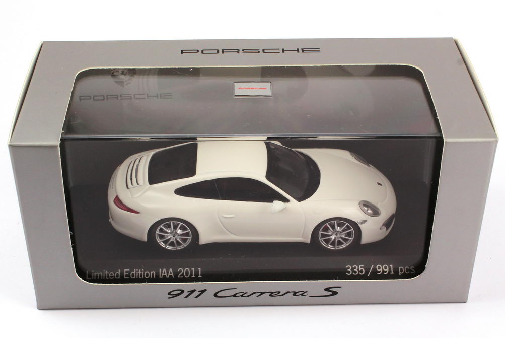 Foto 1:43 Porsche 911 Carrera S (991) carrera-weiß Limited Edition IAA 2011 Werbemodell Minichamps WAX20100090