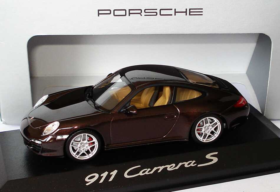 Foto 1:43 Porsche 911 Carrera S (997, Modell 2009) macadamia-met. Werbemodell Minichamps WAP02001318