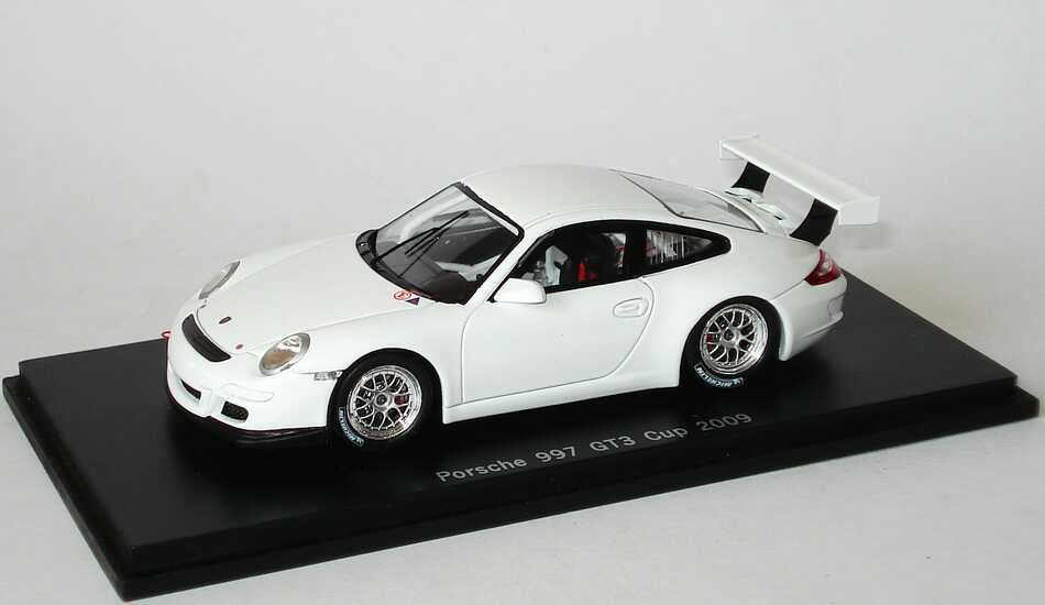 Foto 1:43 Porsche 911 GT3 Cup (997, Modell 2009) Plain Body weiß (Limited Edition, 1 of 200) Spark