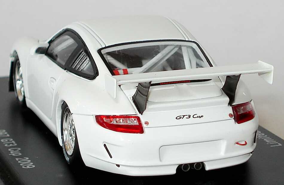Foto 1:43 Porsche 911 GT3 Cup (997, Modell 2009) Plain Body weiß (Limited Edition, 1 of 200) Spark