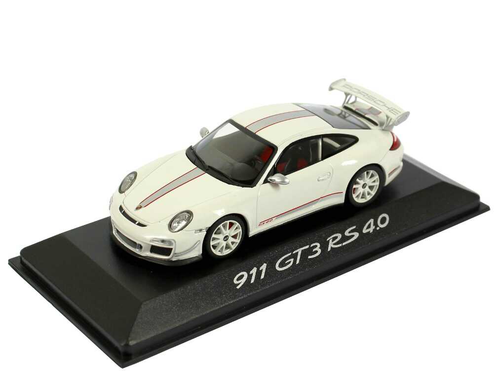 Foto 1:43 Porsche 911 GT3 RS 4.0 (997, Modell 2011) weiß Werbemodell Minichamps WAP0200010C