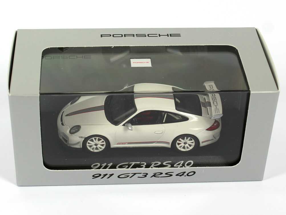 Foto 1:43 Porsche 911 GT3 RS 4.0 (997, Modell 2011) weiß Werbemodell Minichamps WAP0200010C