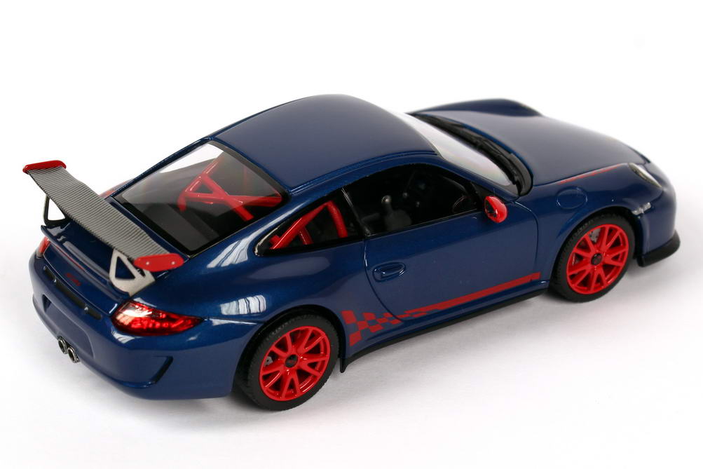 Foto 1:43 Porsche 911 GT3 RS (997 II, Modell 2010) aquablau-met./indischrot Minichamps 703069105