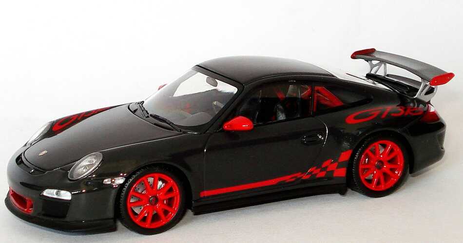 Foto 1:43 Porsche 911 GT3 RS (997, Modell 2009) grauschwarz/rot Werbemodell Minichamps WAP02001719