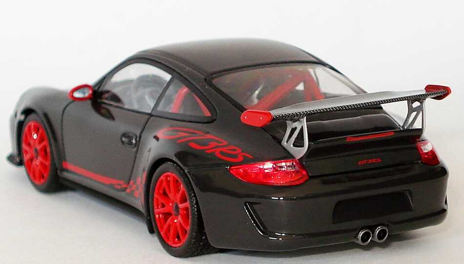 Foto 1:43 Porsche 911 GT3 RS (997, Modell 2009) grauschwarz/rot Werbemodell Minichamps WAP02001719