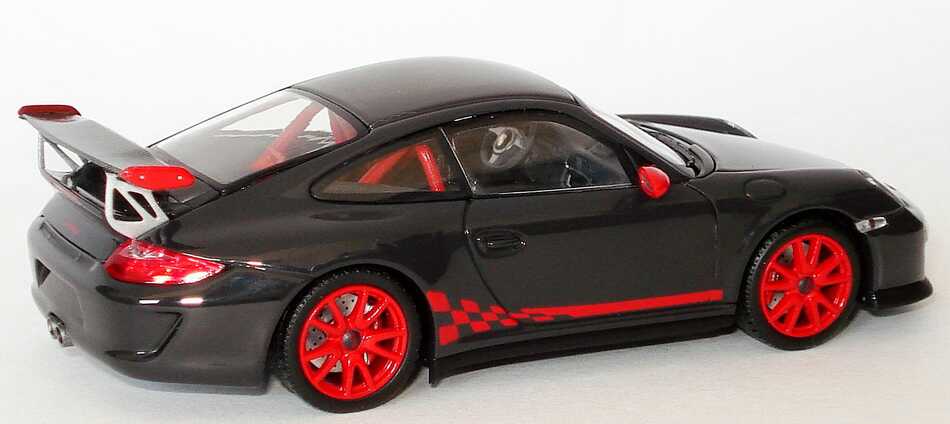 Foto 1:43 Porsche 911 GT3 RS (997, Modell 2009) grauschwarz/rot Werbemodell Minichamps WAP02001719