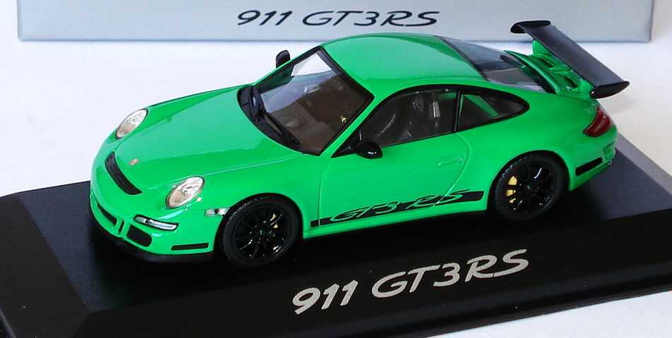 Foto 1:43 Porsche 911 GT3 RS (997) grün/schwarz Werbemodell Minichamps WAP02012517