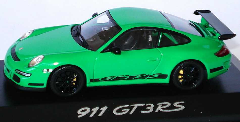 Foto 1:43 Porsche 911 GT3 RS (997) grün/schwarz Werbemodell Minichamps WAP02012517