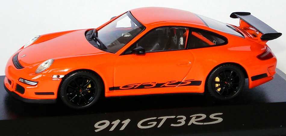 Foto 1:43 Porsche 911 GT3 RS (997) orange/schwarz Werbemodell Minichamps WAP02012417