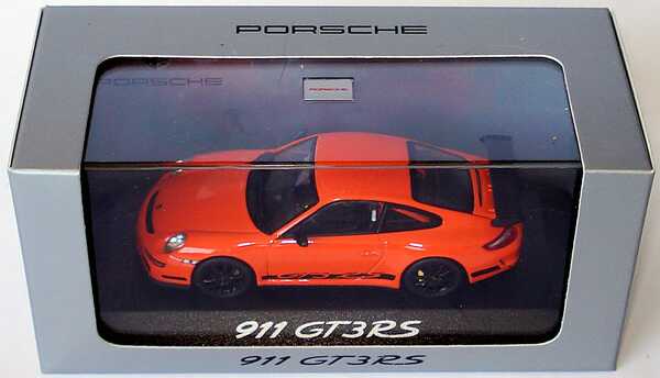 Foto 1:43 Porsche 911 GT3 RS (997) orange/schwarz Werbemodell Minichamps WAP02012417