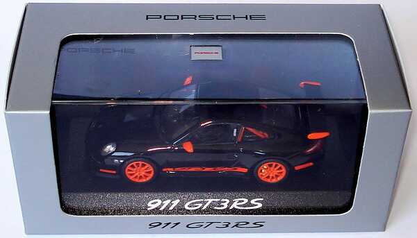 Foto 1:43 Porsche 911 GT3 RS (997) schwarz/orange Werbemodell Minichamps WAP02012817