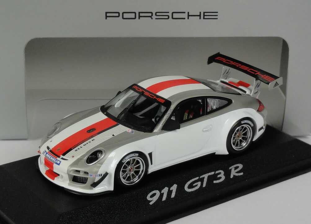 Foto 1:43 Porsche 911 GT3 R (997) 2010 weiß, grau, rot Werbemodell Minichamps WAP0200160B