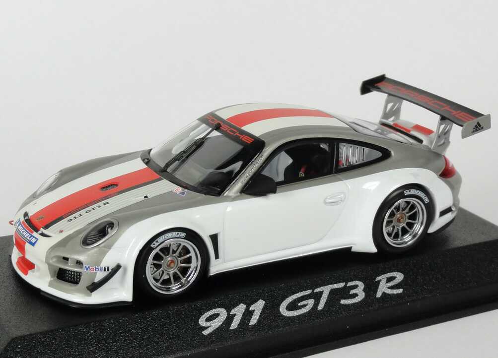 Foto 1:43 Porsche 911 GT3 R (997) 2010 weiß, grau, rot Werbemodell Minichamps WAP0200160B