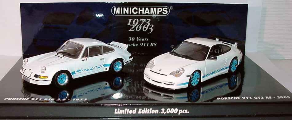 Foto 1:43 Porsche 911 RS 30th Anniversary Set (911 RSR 2.8 (1973) + 911 GT3 RS (2003)) Minichamps 402036269