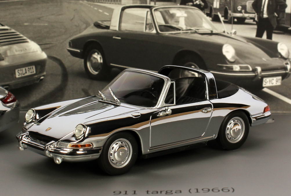 Foto 1:43 Porsche 911 targa Set (911 targa 4s 2006 + 911 targa 1966 verchromt) Werbemodell Minichamps WAP020SET16