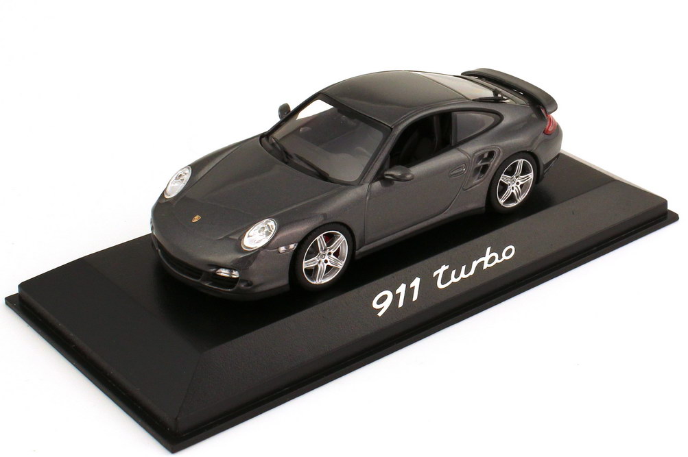 Foto 1:43 Porsche 911 turbo (997 Facelift 2009) meteorgrau-met. Werbemodell Minichamps WAP02013016