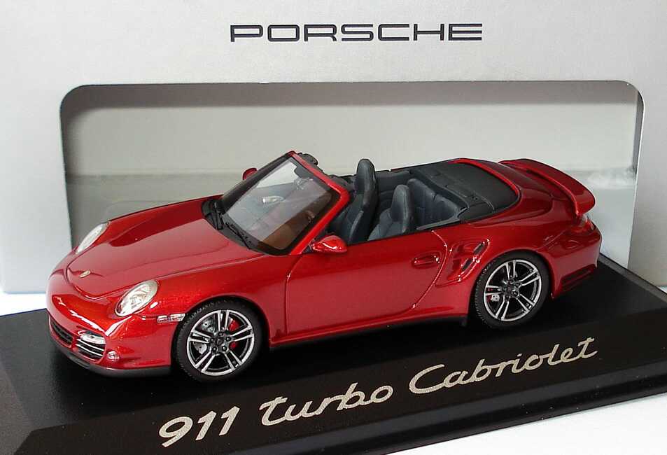 Foto 1:43 Porsche 911 turbo Cabriolet (997, Modell 2010) rubinrot-met. Werbemodell Minichamps WAP0200130A