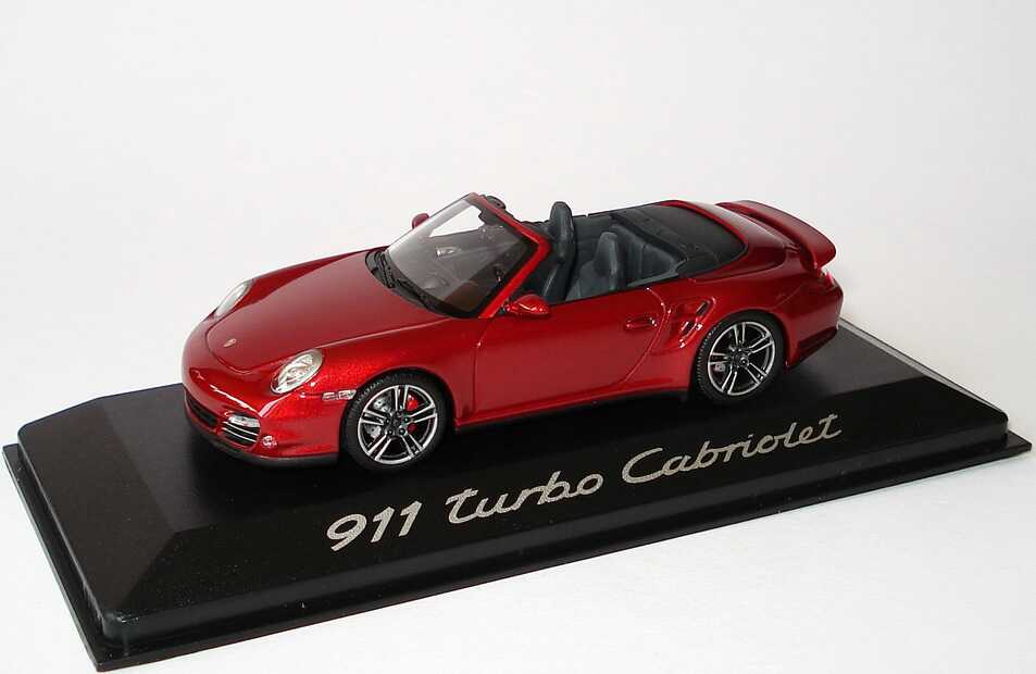 Foto 1:43 Porsche 911 turbo Cabriolet (997, Modell 2010) rubinrot-met. Werbemodell Minichamps WAP0200130A