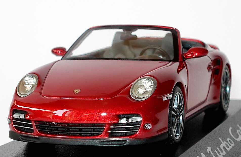 Foto 1:43 Porsche 911 turbo Cabriolet (997, Modell 2010) rubinrot-met. Werbemodell Minichamps WAP0200130A