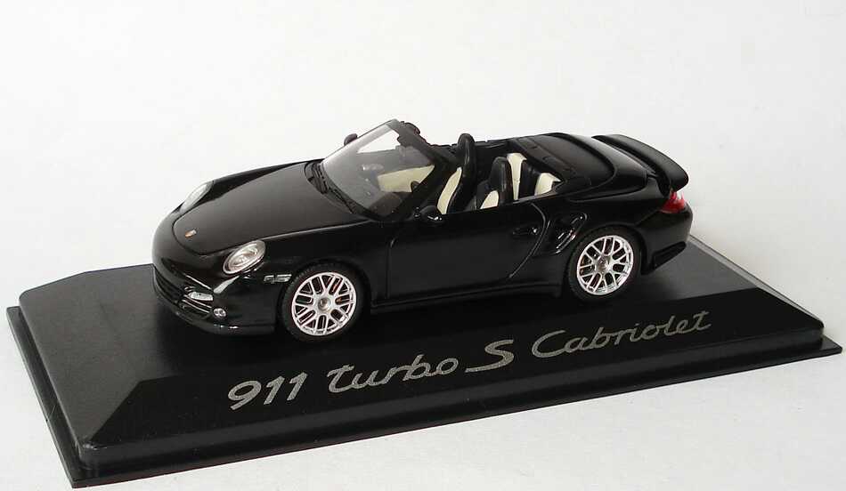 Foto 1:43 Porsche 911 turbo S Cabriolet (997, Modell 2010) basaltschwarz Werbemodell Minichamps WAP0200140A