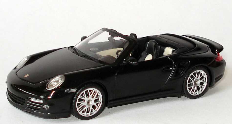 Foto 1:43 Porsche 911 turbo S Cabriolet (997, Modell 2010) basaltschwarz Werbemodell Minichamps WAP0200140A