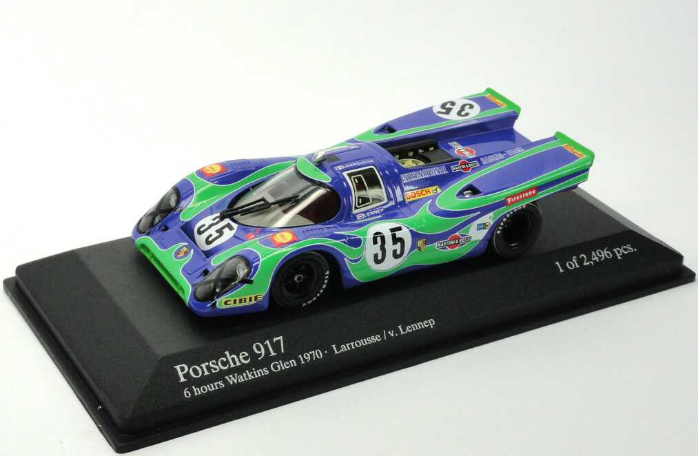 Foto 1:43 Porsche 917 K 6 hrs. Watkins Glen 1970 Martini-Racing Nr.35 Psycho lila/grün, Larousse / v. Lennep Minichamps 430706735