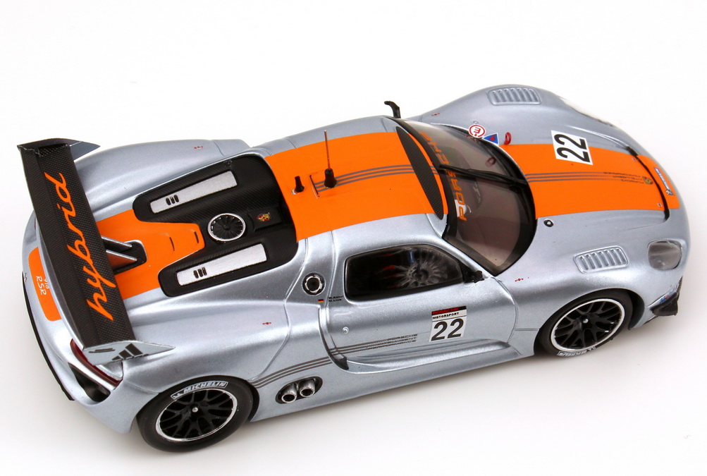 Foto 1:43 Porsche 918 RSR silber/orange Nr.22, Röhrl / Lieb (Detroit Motorshow 2011) Werbemodell Minichamps WAP0201910C