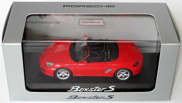 Foto 1:43 Porsche Boxster S (987, Modell 2009) indischrot Werbemodell Schuco WAP02000719