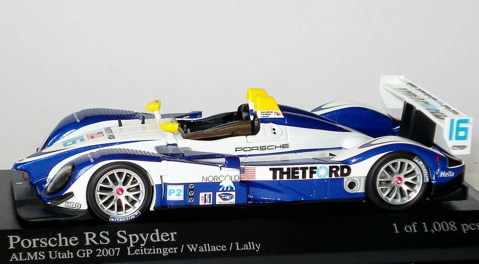 Foto 1:43 Porsche RS Spyder ALMS 2007 Utah GP Thetford Nr.16, Leitzinger / Wallace / Lally Minichamps 400076616