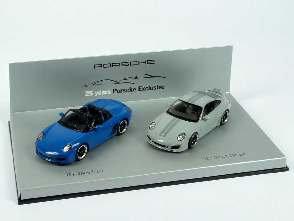 Foto 1:43 Porsche Setpackung 25 Jahre Porsche Exclusive (911 Speedster + 911 Sport Classic) Werbemodell Minichamps WAP020SET30