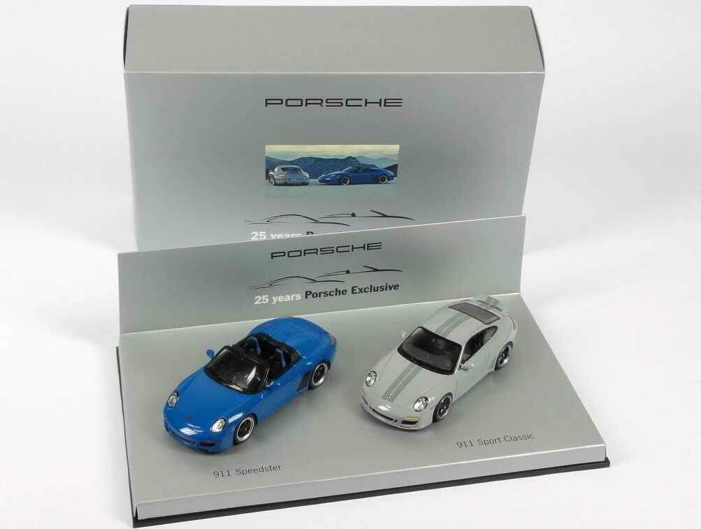 Foto 1:43 Porsche Setpackung 25 Jahre Porsche Exclusive (911 Speedster + 911 Sport Classic) Werbemodell Minichamps WAP020SET30