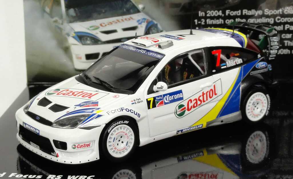 Foto 1:43 Rallye Mexico 2004 Siegerset (Ford Focus RS WRC Nr.7, Märtin / Park + Ford Focus RS WRC Nr.8, Duval / Premot) Minichamps 402048378