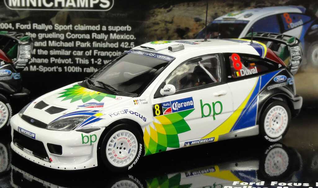 Foto 1:43 Rallye Mexico 2004 Siegerset (Ford Focus RS WRC Nr.7, Märtin / Park + Ford Focus RS WRC Nr.8, Duval / Premot) Minichamps 402048378