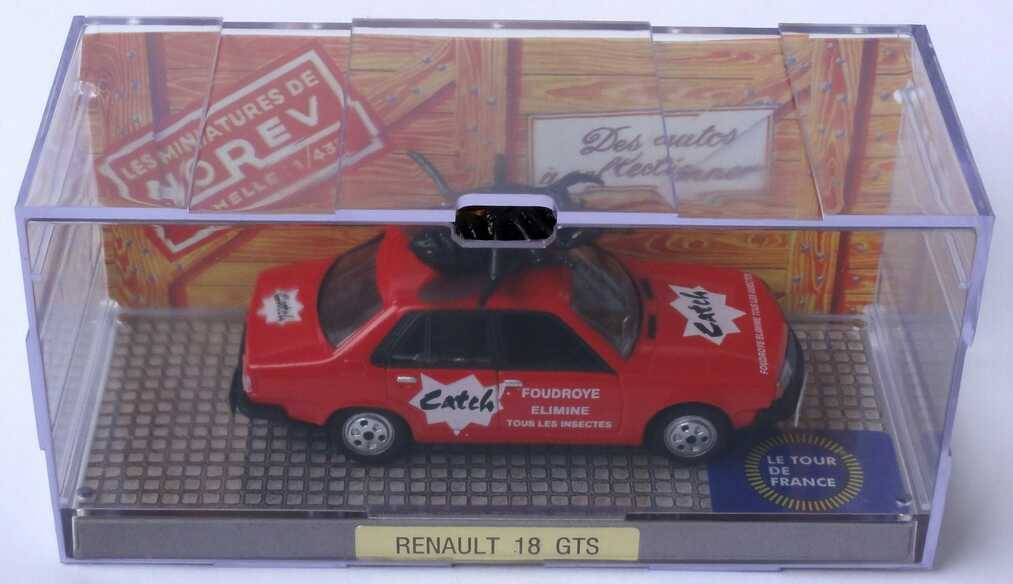 Foto 1:43 Renault R18 GTS rot Tour de France 1979 Catch mit Fliege Norev 511802