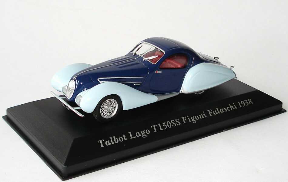 Foto 1:43 Talbot Lago T150SS Figoni Falaschi (1938) dunkelblau/hellblau Ixo