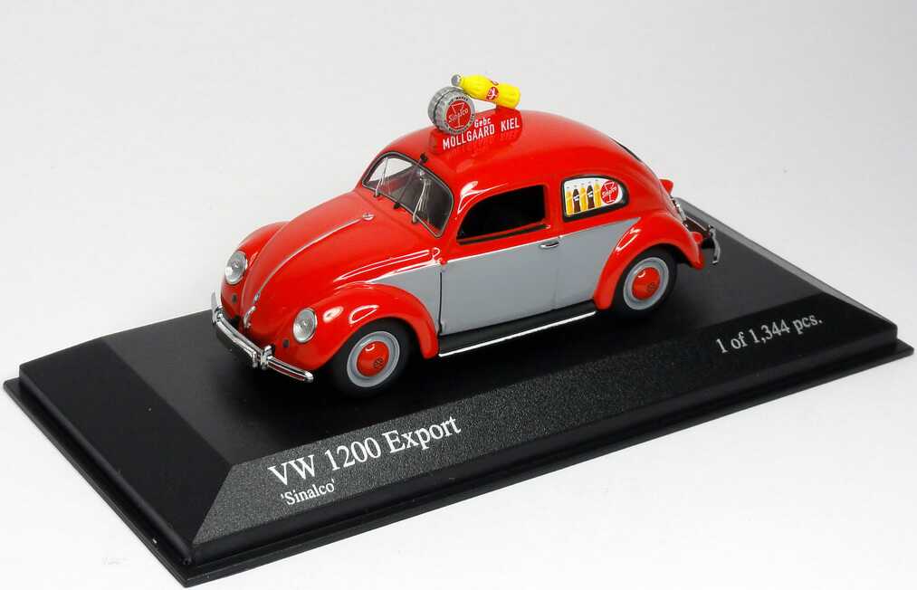 Foto 1:43 VW 1200 Export Käfer mit Brezelfenster Sinalco, Gebr. Möllgaard Kiel Minichamps 431051205