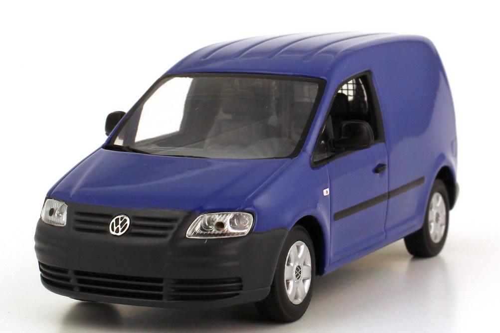 Foto 1:43 VW Caddy III Typ 2K Kasten blau - Werbemodell - Minichamps