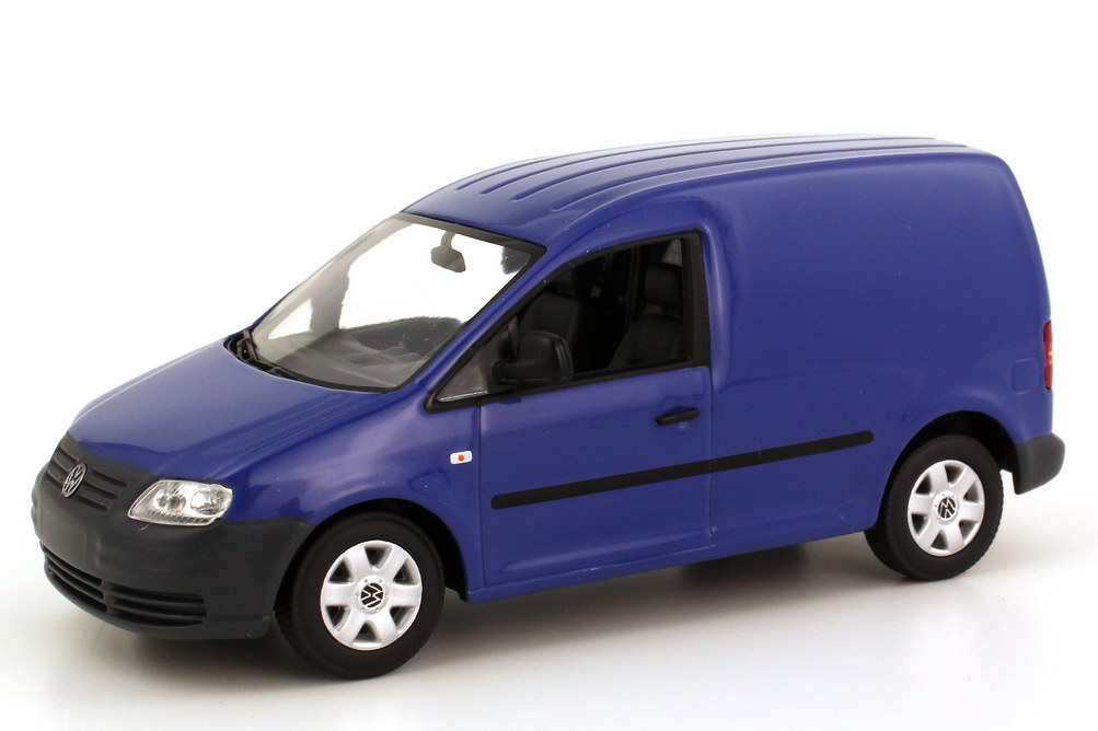 Foto 1:43 VW Caddy III Typ 2K Kasten blau - Werbemodell - Minichamps