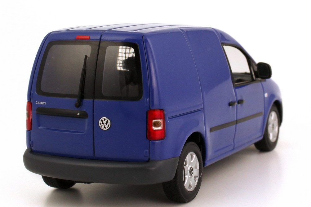 Foto 1:43 VW Caddy III Typ 2K Kasten blau - Werbemodell - Minichamps