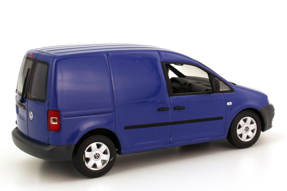 Foto 1:43 VW Caddy III Typ 2K Kasten blau - Werbemodell - Minichamps