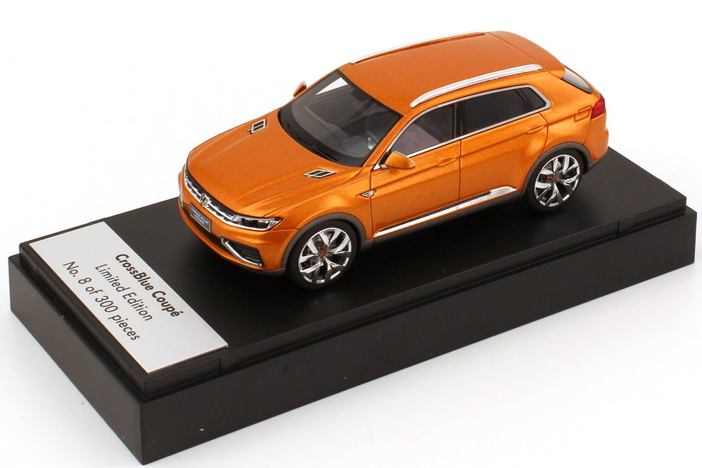 Foto 1:43 VW CrossBlue Coupé Concept-Car (Shanghai Motor Show 2013) gold-orange-met. Werbemodell Looksmart 000099300AE578