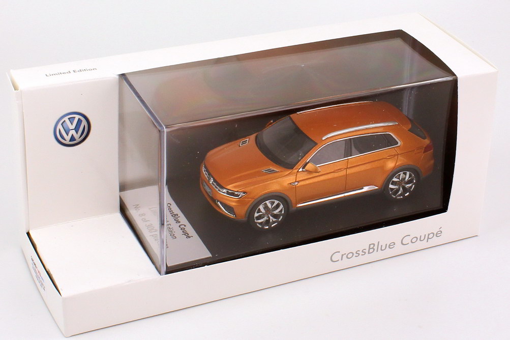 Foto 1:43 VW CrossBlue Coupé Concept-Car (Shanghai Motor Show 2013) gold-orange-met. Werbemodell Looksmart 000099300AE578