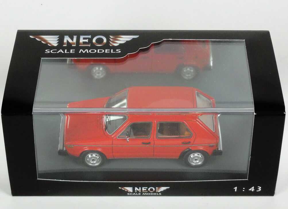 Foto 1:43 VW Golf I / Volkswagen Rabbit 4türig (1975) rot NEO Scale Models 43955